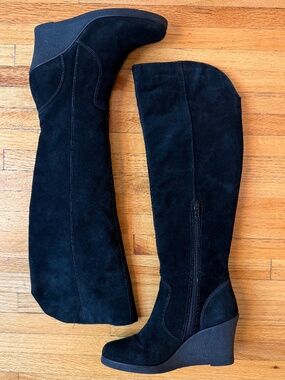 Aldo Black suede over-the-knee boots